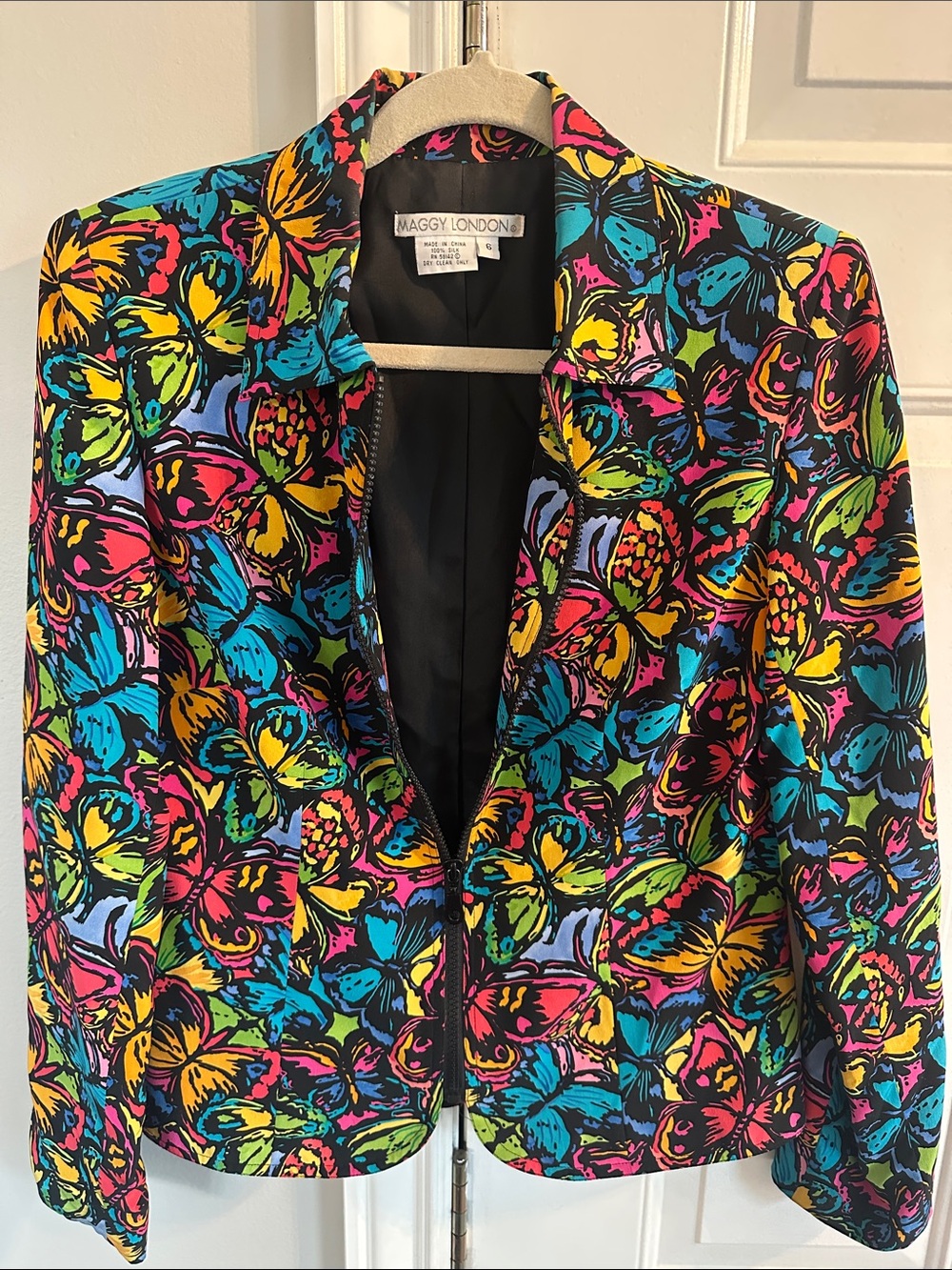 Maggy London Multicolor Floral Blazer on Black